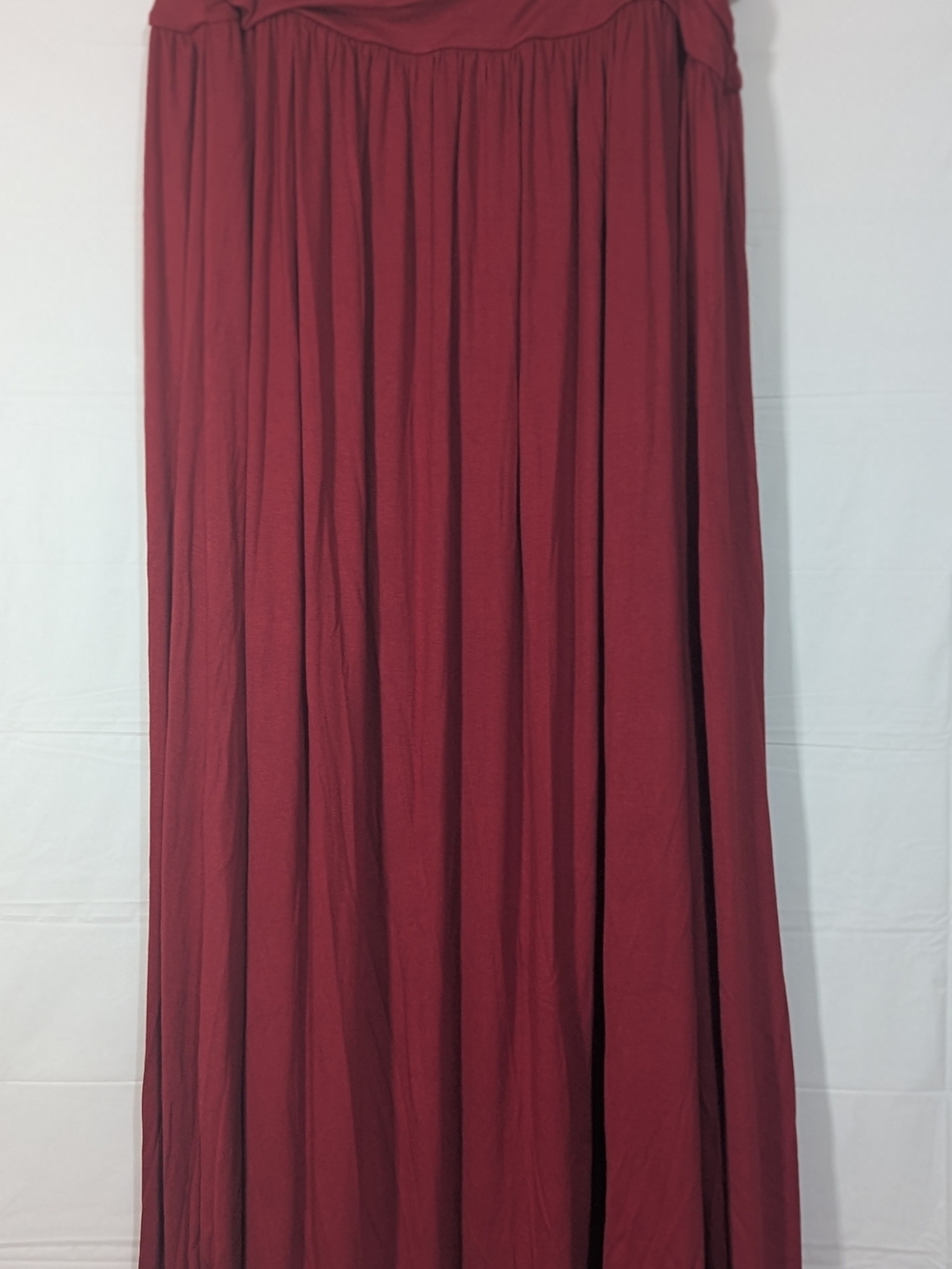 NWT Halara Maxi Skirt Women's Large Burgundy Red High Waisted Flowy Stretch Boho